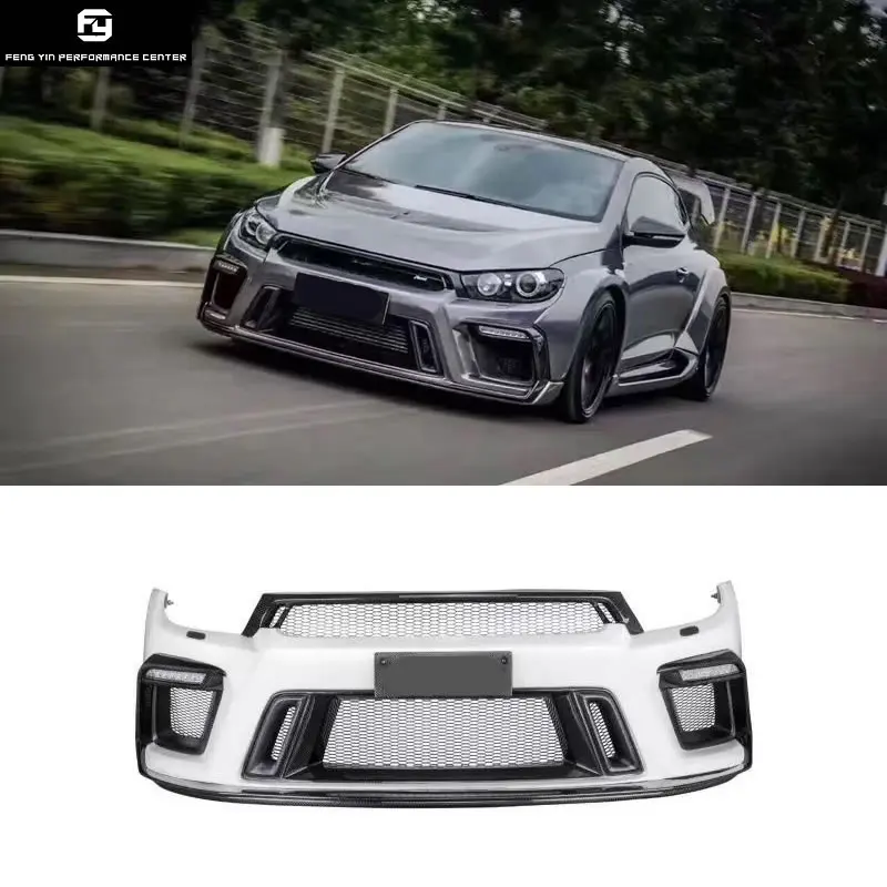 

Wide Car body kit Carbon fiber FRP front Rear bumper Side skirts Wheel eyebrow for Volkswagen VW Scirocco 09-15
