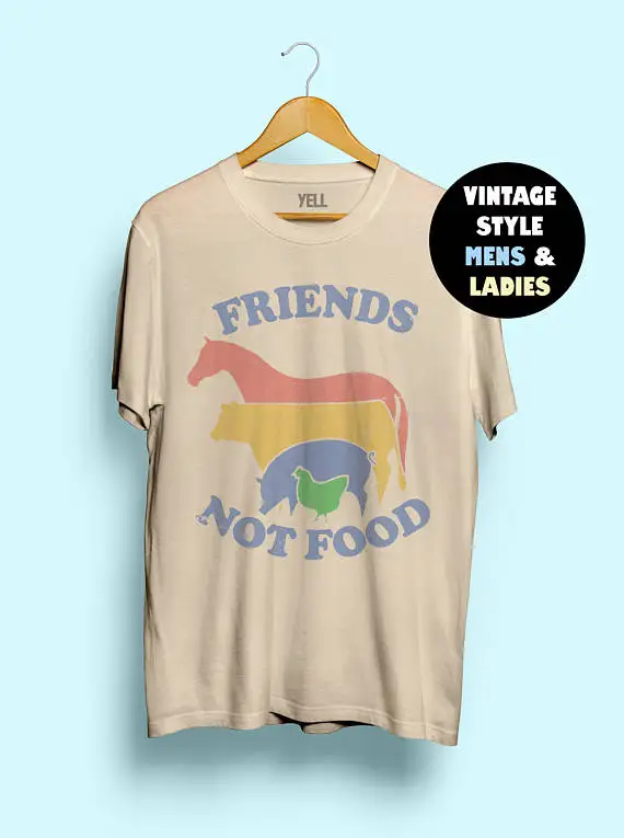 Футболка мужская с принтом животных модная винтажная рубашка графическим Friends Not