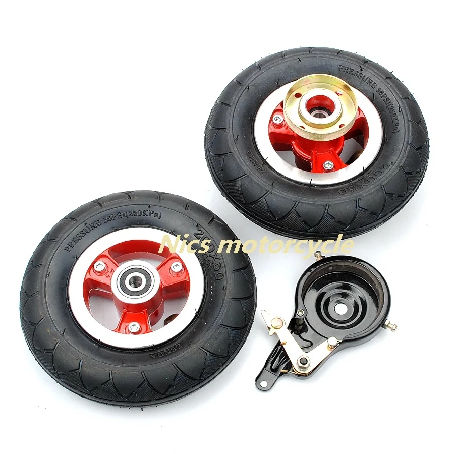 

Front wheel rear wheel 200X50 inflatable tire for Electric scooter skateboard 72T Small dolphins 24-26V