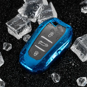 

Soft TPU Car key case Smart Remote Key cover shell fit for Peugeot 3008 4008 5008 Citroen C4 C4L C6 C3-XR Accessories Keychain