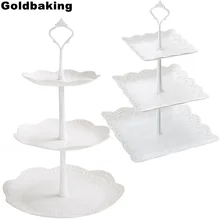 3 Шины еда дисплей наборный кекс стенд пластик кекс десерт башня выпечка для вечеринок сервировка блюдо