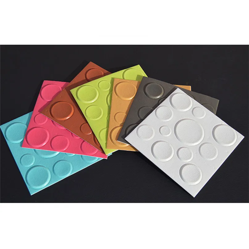 2Pcs New Arrival PE Foam 3D Self adhesive Wall Stickers Decor Tile