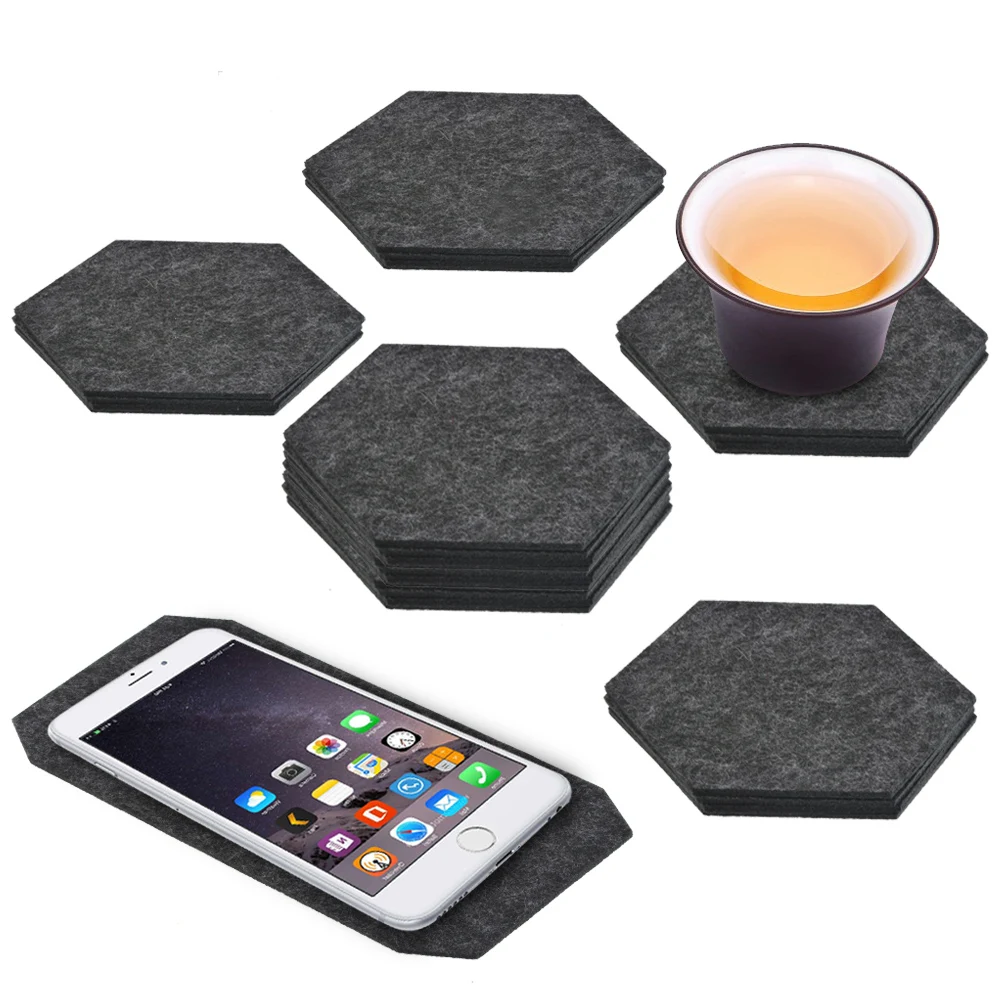 

Hoomall 9pcs Non-slip Coffee Drink Cup Table Mats Mobile Phone Pad Tableware Supplies Heat Resistant Absorbent Felt Coasters