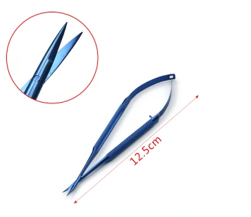 Микроскопические инструменты 12,5 см Микро ножницы внутренняя огранка качество титанового сплава ножницы ручной мембранный Envelo - Цвет: 12.5cm Bend Head