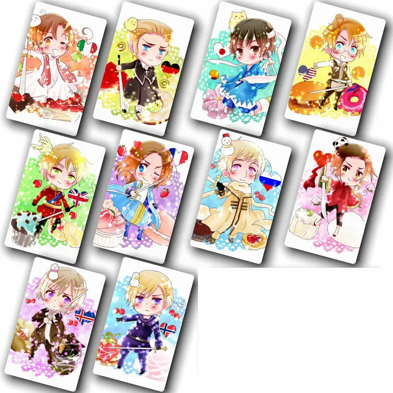 Hetalia Axis Powers APH Sticker 100pcs Different Style Anime Stickers Bus ID Waterproof Card Stikers Classic Toys