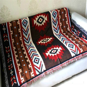 

New European KLIM style cotton carpet / cotton blanket Geometric patterns woven home decorative multifunction thicken rug