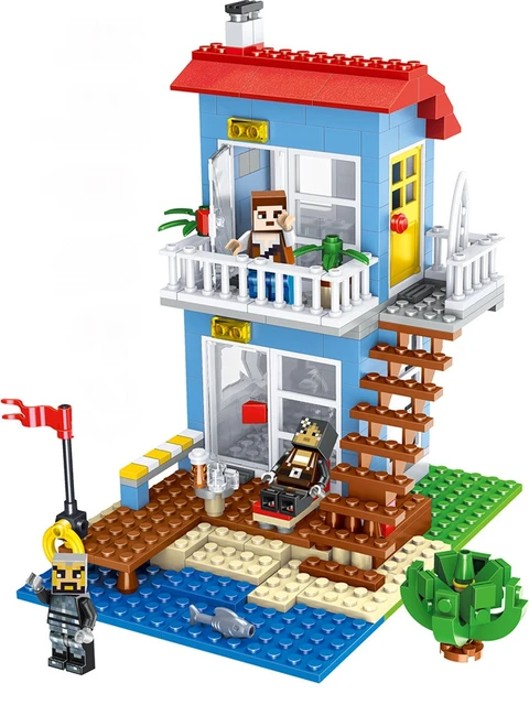 children toy CHINA self-locking bricks Compatible with Lego 3in1 Seaside House 7346