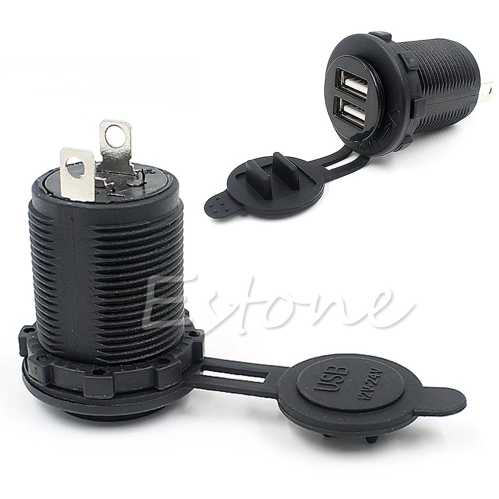

Drop Ship Dual USB Car Cigarette Lighter Socket DC 12V-24V Charger Adapter Power Outlet