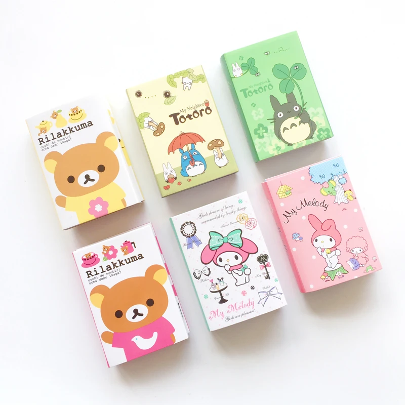 

1 Pack Kawaii Totoro Rilakkuma Melody 6 Folds Memo Pad Sticky Notes Paper Stationery School Office Supply Decor