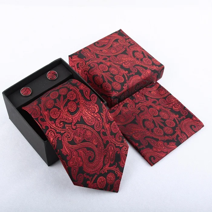 Набор галстуков галстуки Запонки Галстуки для мужчин квадранные Карманные Платки свадебный подарок - Цвет: 22