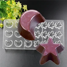 21 полостей Луна и в форме звезды Полиэтилен PE Пластиковая форма для шоколада douille patisserie Аксессуары для выпечки формы для выпечки