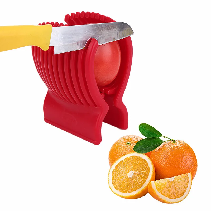 1PC Multipurpose Handheld Tomato Slicer Lemon Cutter Onion Holder Food Tongs Easy Slicing Guide