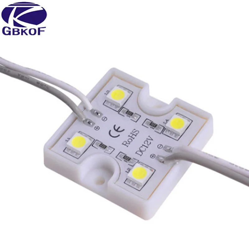 GBKOF LED 5050 4 LED Module 12V waterproof white/warm white color square led modules lighting