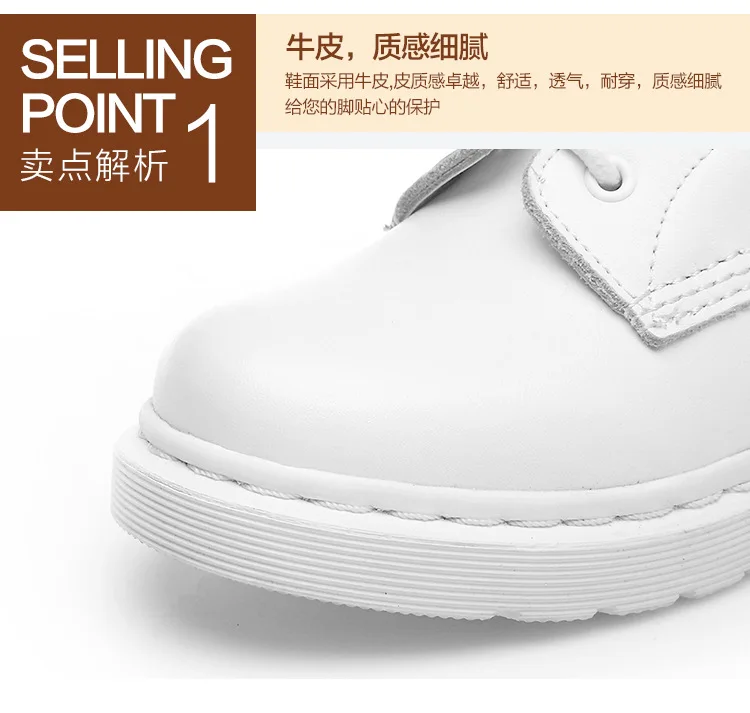 SWONCO martin boots women shoes genuine leather high top white sneakers platform ankle boots for women platform boot 41 44