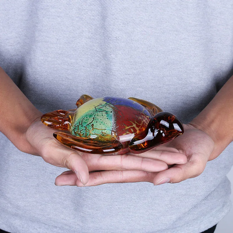 Handmade Sea Turtle Art Glass Blown Sea Animal Figurine