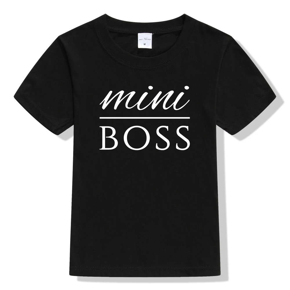 От 3 до 10 лет для мальчиков и девочек летняя футболка Mini с надписью BOSS принтом