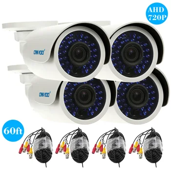 

OWSOO 4PSC AHD 720P Security Camera Kit 36pcs IR Leds Waterproof Outdoor CCTV Camera System With 4*60ft Surveillance Cable