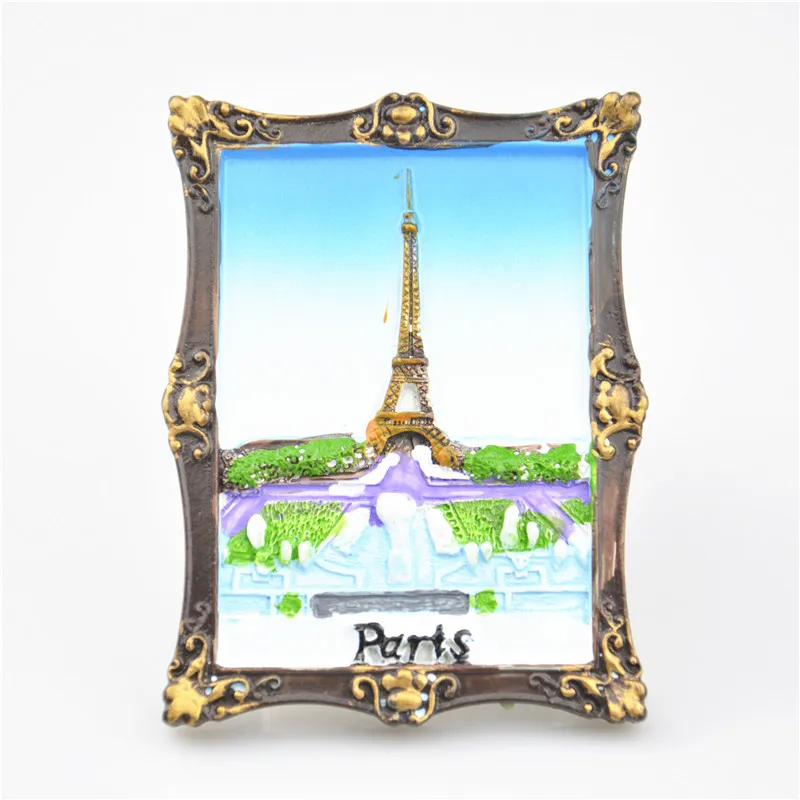 Creative Hand painted Resin 3D Fridge Decor Paris Eiffel Tower