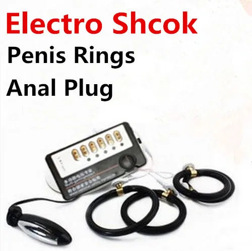 Medical Themed Toys Kits Electric Shock Penis Time Delay Ring Cock Massage Enlarger Ring Electro Shock