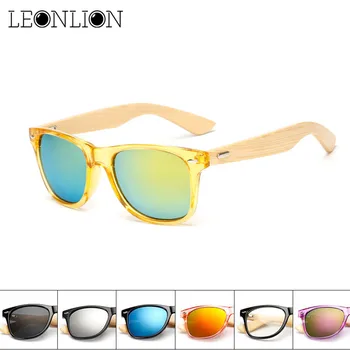 

LeonLion 2019 Vintage Bamboo Frame sunglasses Women Brand Designer Classic Metal Sun Glasses Outdoor Wooden Legs Oculos De Sol