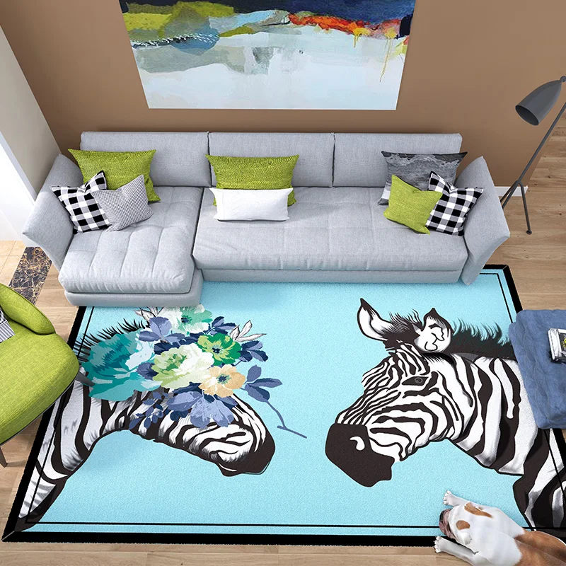 

3D animal carpet and rugs Living room modern minimalist home coffee table mat rug carpets Cute room bedside blanket