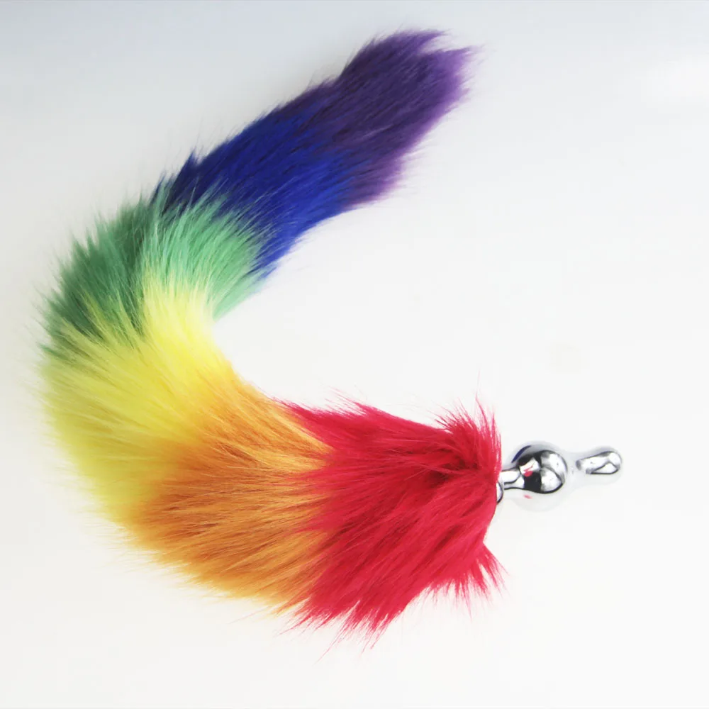 hh080 rainbow fox tail anal plugs (33)