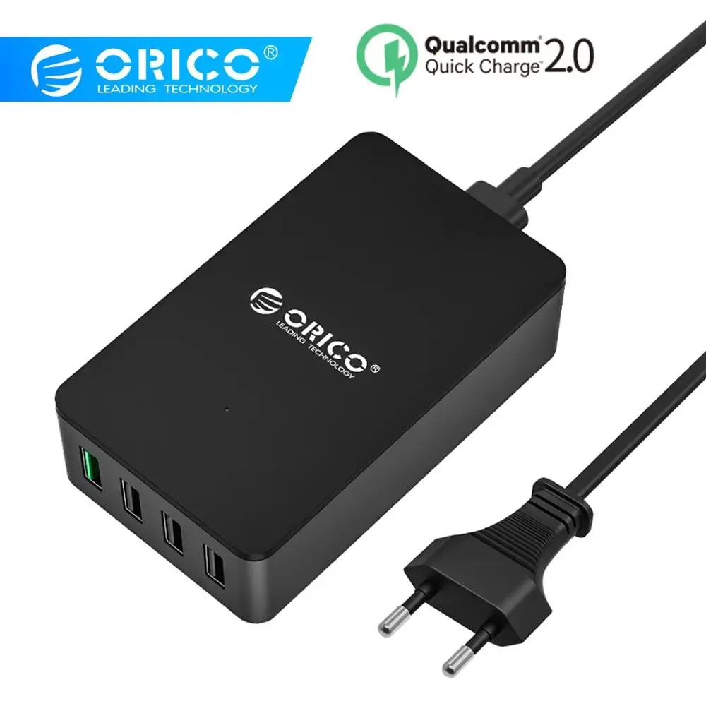 ORICO شاحن سريع QC2.0 4 ميناء سطح المكتب USB شاحن سامسونج Xiaomi هواوي الهاتف وأقراص مع الاتحاد الأوروبي التوصيل