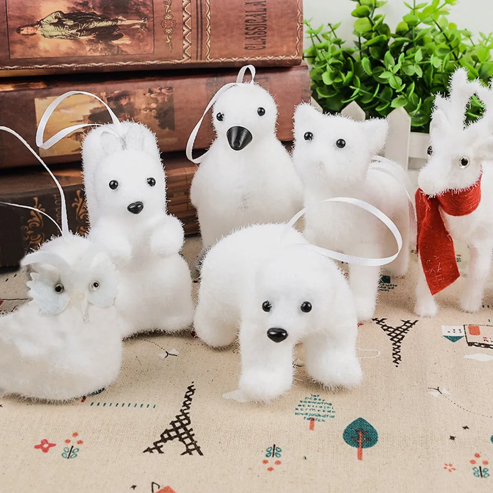 

30#home decoration accessories 1 Pcs Xmas Tree Pendant White Cute Bear Deer Foam Kids Gift Home room decoration drop shopping