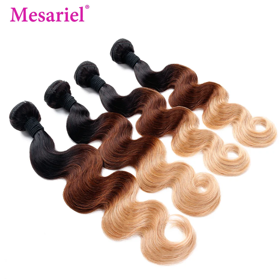 Mesariel Body Wave Ombre Bundles With Closure 1b/4/27 Brazilian Hair Weave Bundles 2 3 4 Bundles With Lace Closure Non Remy Hair Mesariel Body Wave Ombre Bundles With Closure 1b/4/27 Brazilian Hair Weave Bundles 2 3 4 Bundles With Lace Closure Non Remy Hair