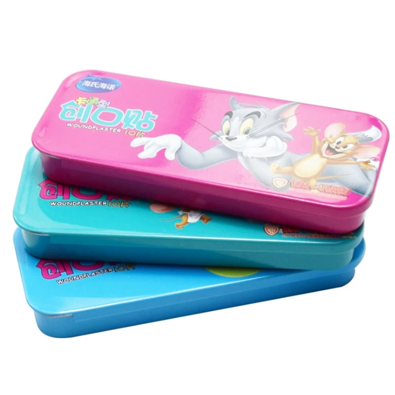 

Portable Tin Box Cartoon Bandages Adhesive Bandages Hemostasis Band Aid Sterile Sticker Wound Plaster First Aid For Kid Children