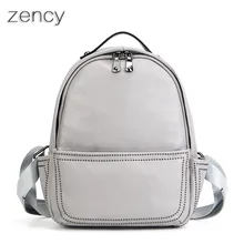 Zency подлинной первый Слои из коровьей кожи женские рюкзаки дамы рюкзак Топ Слои коровьей Mochila