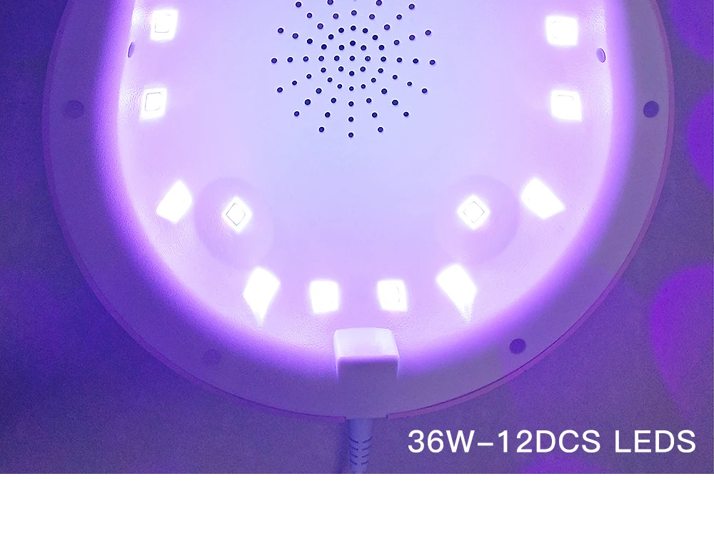 36W UV светильник ногтя лампы Портативный 12 Светодиодный лак для ногтей Уход за ногтями лампы Сушилка для ногтей с 30 s/60 s/90 s таймер для всех маникюрного геля