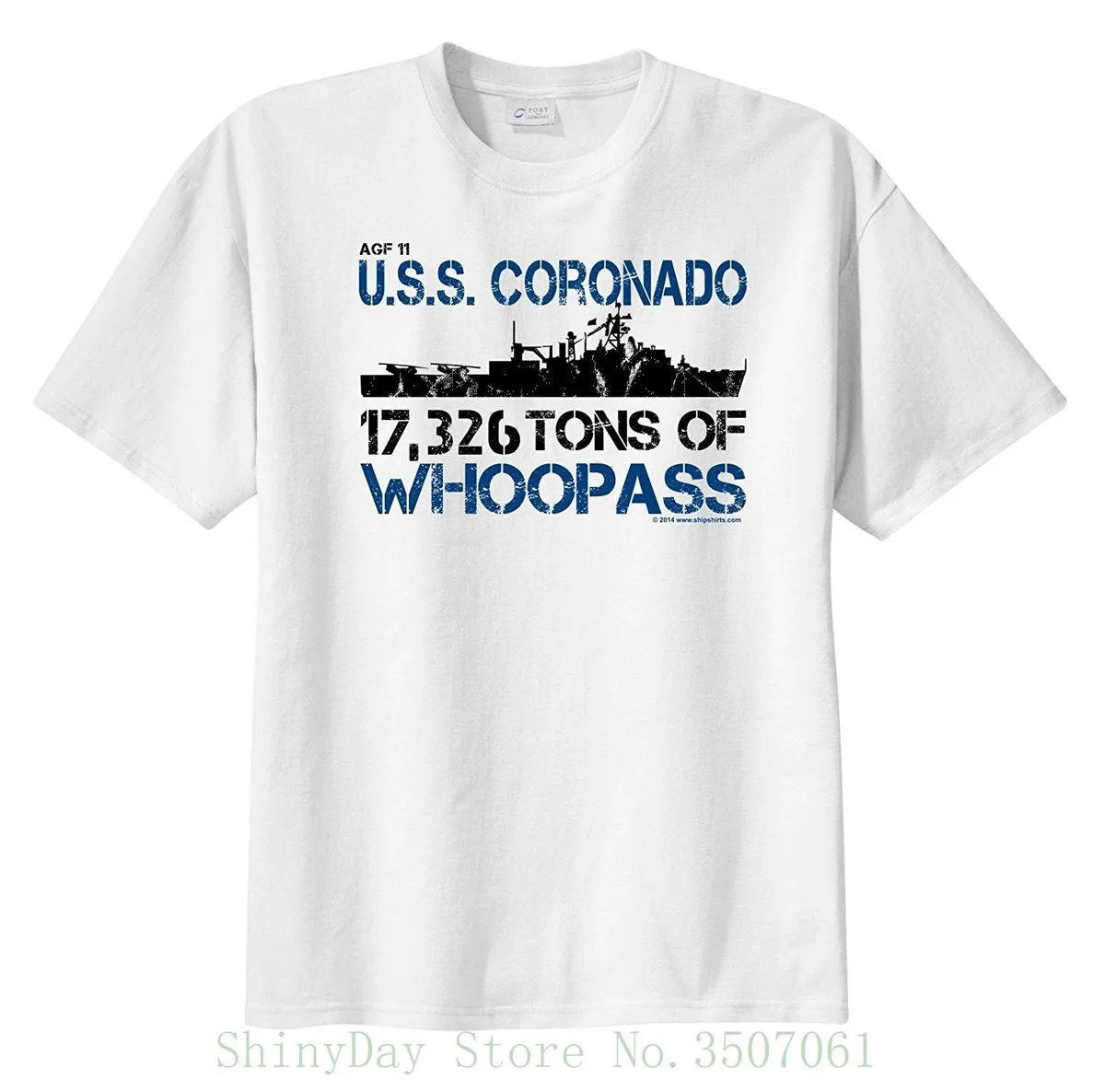 Shipshirts &amp trade Мужская Agf 11 Uss Coronado 17 326 тонн Whoopass футболка с коротким рукавом принт