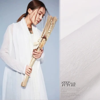 

Jacquard silk linen fabric 21mm white