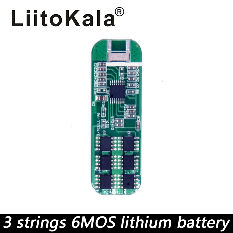 

Liitokala 12V 6MOS lithium battery protection board 3S 10.8V 11.1 12.6V 18650 lithium battery voltage protection circuit board