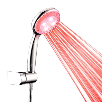 

Single red 3 colors LED hand shower,ROHS and CE for European market,Self powered ,good quality of chrome plating
