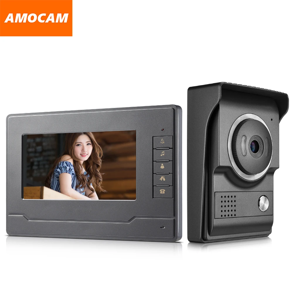#*Cheap 7 inch Monitor Video Door Phone Doorbell system Video Intercom interphone system for Home villa 1 IR camera 1 LCD screen