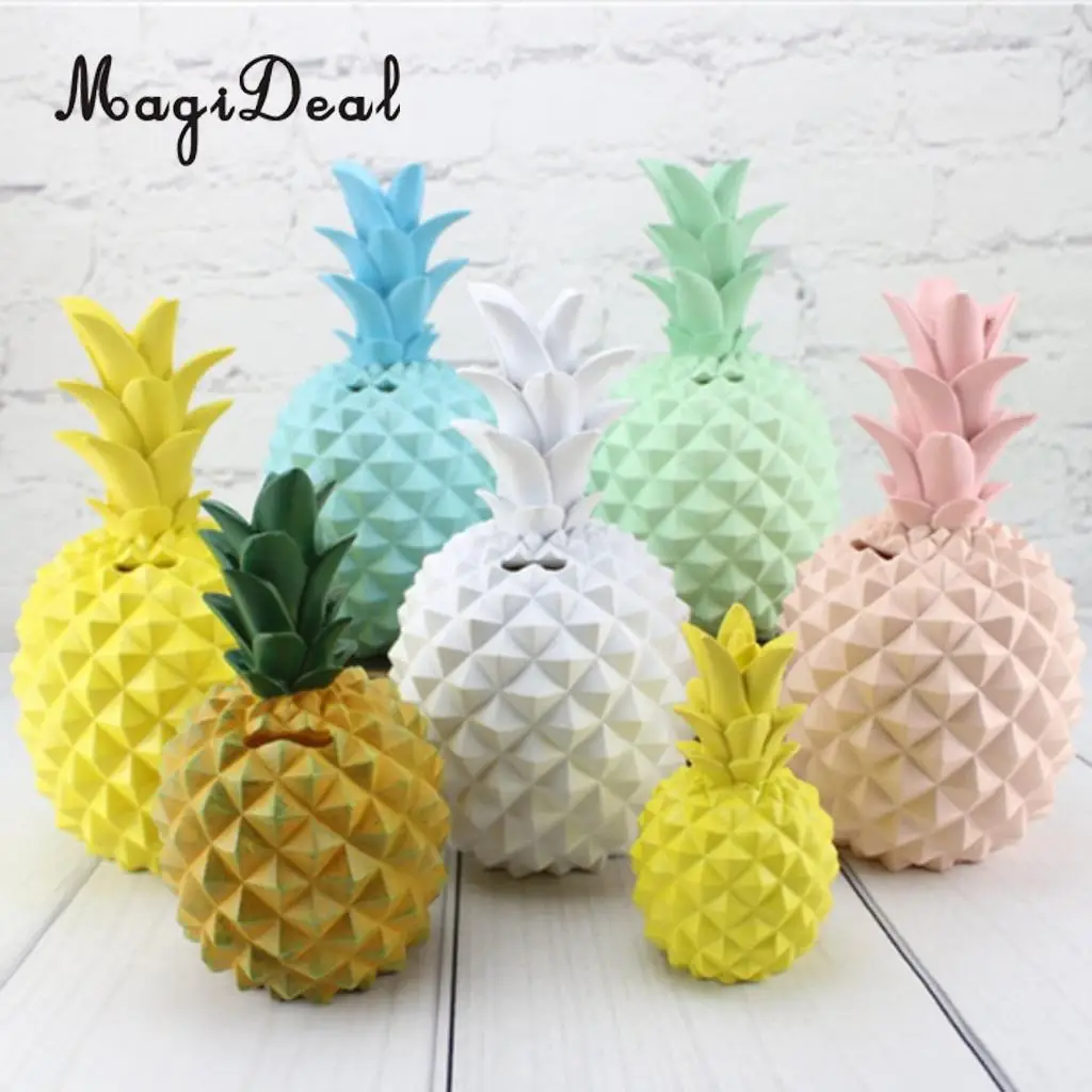 Resin Pineapple Money Boxes Piggy Box Cute Gift Home Decoration White S