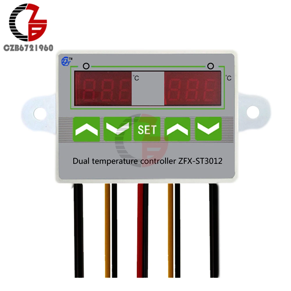

Dual Temperature Controller AC 220V 12V 24V LED Digital Thermostat Thermometer Fridge Temperature Regulator Sensor Control Meter