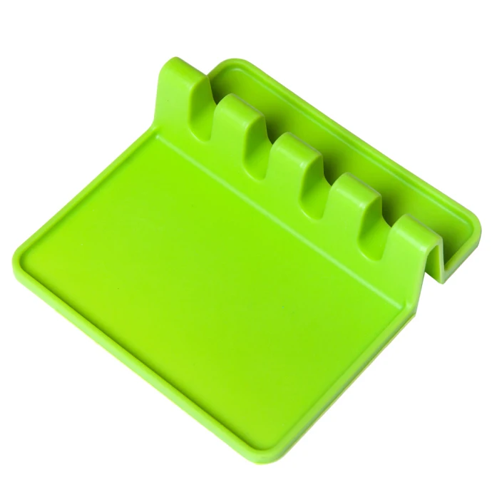 Силиконовая подставка для ложки держатель для суповой ложки Подставка для ложки печное устройство инструмент кухонная полка для посуды кухонные принадлежности для хранения - Цвет: Green