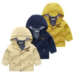 Тренч для мальчика пальто куртка с капюшоном для младенцев и детей ветровки малышей Верхняя одежда дети пальто Детское Пончо WUA88278