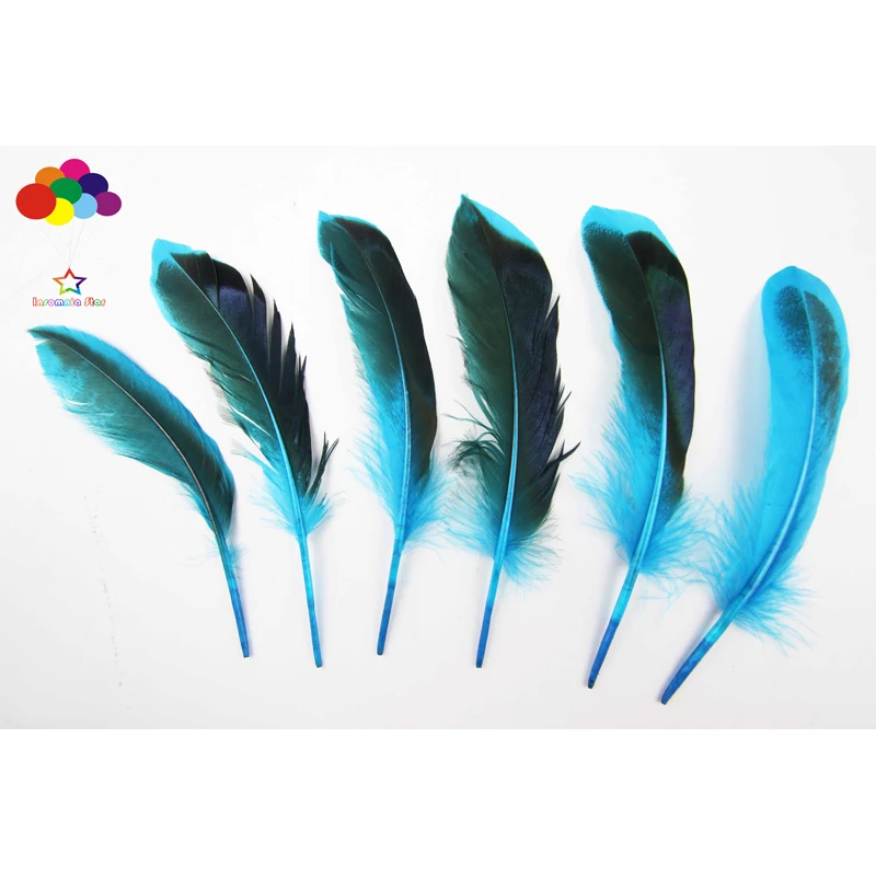 

100 Pcs Natural Duck Feather Dyed Lake Blue 10-15cm/4-6inch Diy Carnival Mask Headress Costume Crafts Accessories