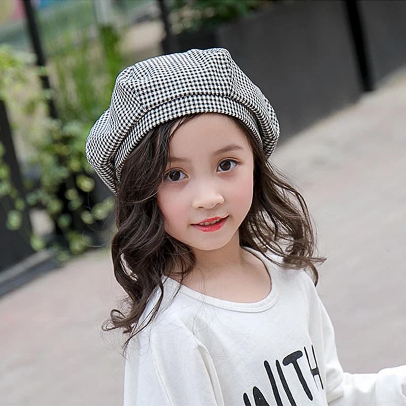 2018 Fashion Cotton Kids Baby Girl Boy Beret Black White Girls Winter