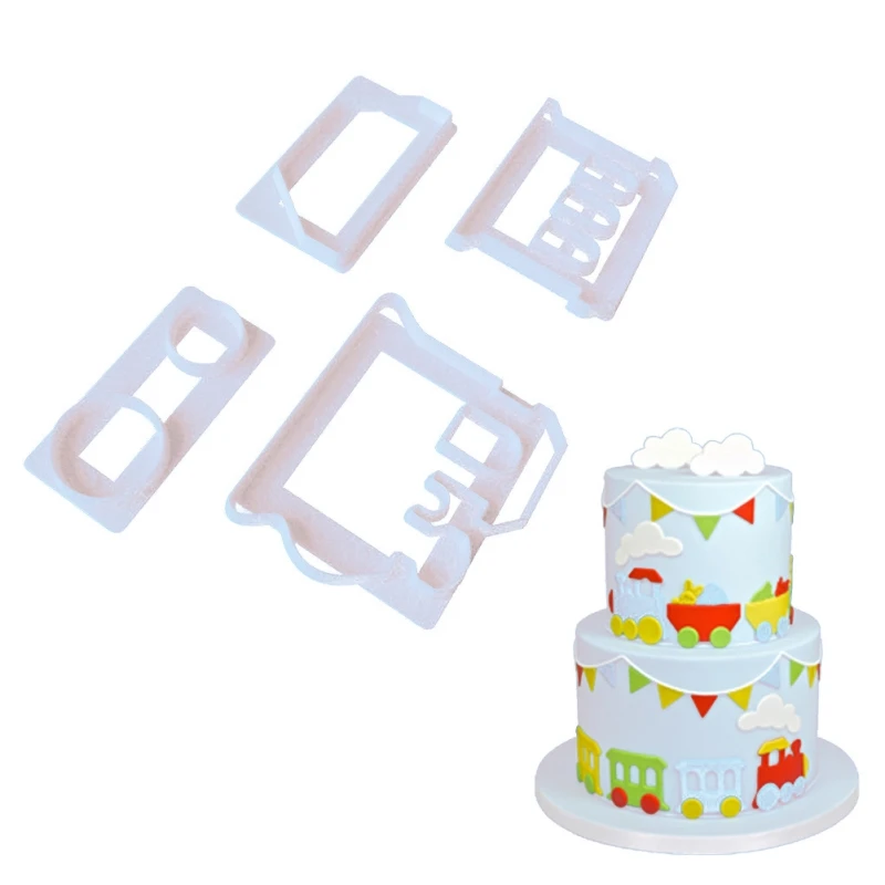 

4pcs/set Cookie Cutter Cake Decorating Fondant Cake Mold Small Train Shape Kitchen DIY Tools Biscuit Mold