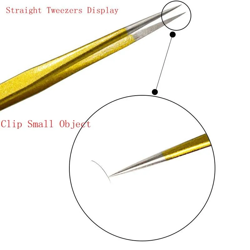 1 шт., новинка, нержавеющая сталь, промышленные антистатические накладные ресницы, изогнутые прямые пинцеты, инструменты для макияжа, отличное качество