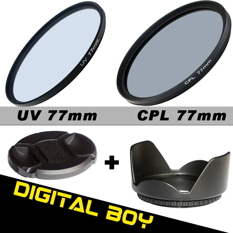 (4pcs/1lot) Digital Boy 77mm UV Lens Filter+77mm Circular Polarizing