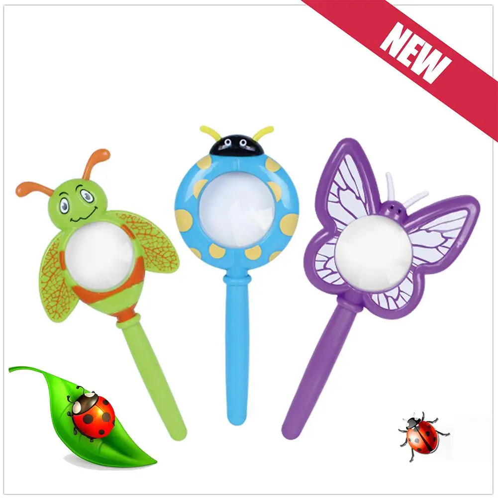 

Kids Cute Cartoon Plastic Handheld Insect Magnifier Originality Toy Gift for Kindergarten Pupil Color Random
