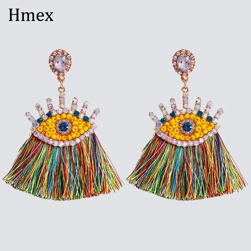 купить! Серьги Charm Crystal Drop для женщин boho Многоцветный горный хрусталь ручной работы длинные серьги