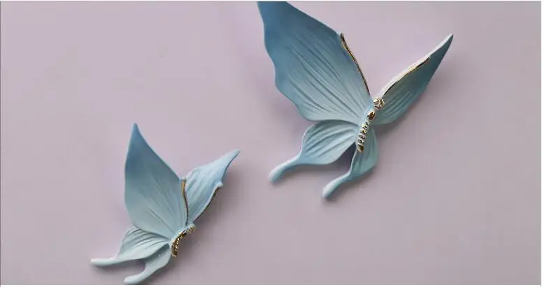 3D стерео Настенный Цветок из смолы+ украшения для дома бабочки ремесла ресторан отель настенный орнамент гостиная диван Фреска Декор