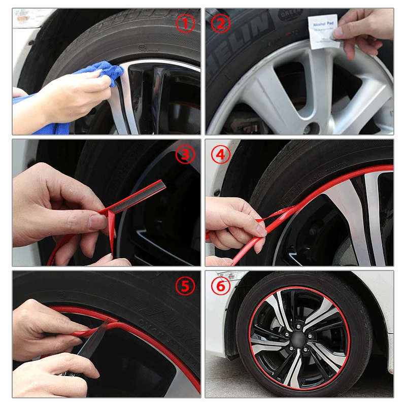 Автомобильные диски протектор для колес 1 комплект 8 м VW Polo Jetta Toyota Corolla Mercedes Benz W203